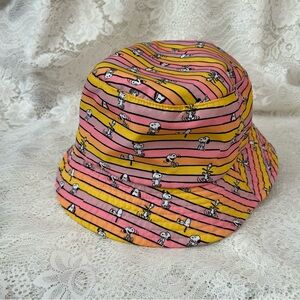 Snoopy bucket hat in bright colors.